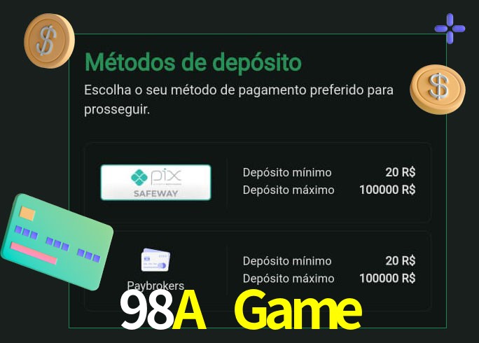 O cassino 98A Game oferece uma grande variedade de métodos de pagamento